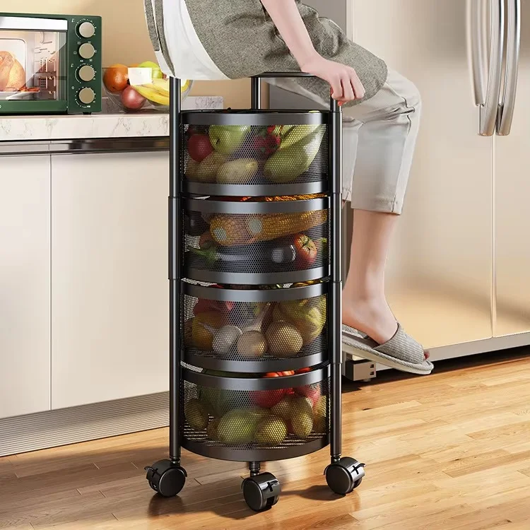 4 Layer (Round) Full Metal Fruit/Vegetable Rack